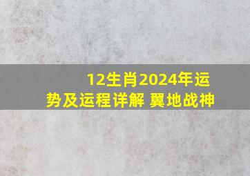 12生肖2024年运势及运程详解 翼地战神